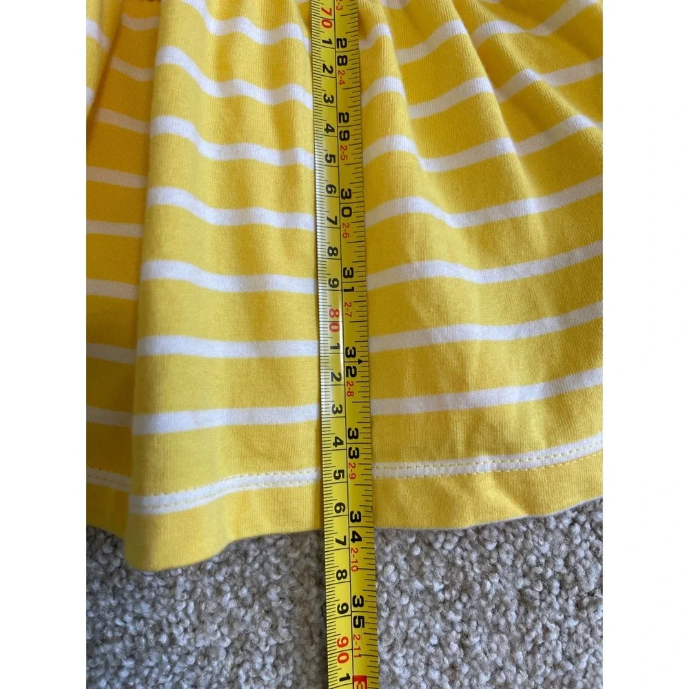 Hanna Andersson Girls Yellow White Striped Tiered Maxi Dress Size 10 140cm NWT